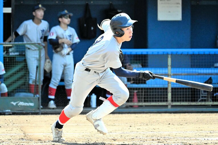 市ヶ尾高の北本。横浜戦では2安打を放った　©Asahi Shimbun