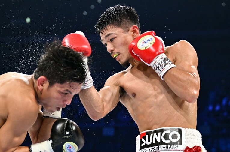 異例の2日間興行の“大トリ”を務めた中谷潤人（26歳）。バンタム級の中でも別格の存在感を放った ／ photograph by Hiroaki Yamaguchi