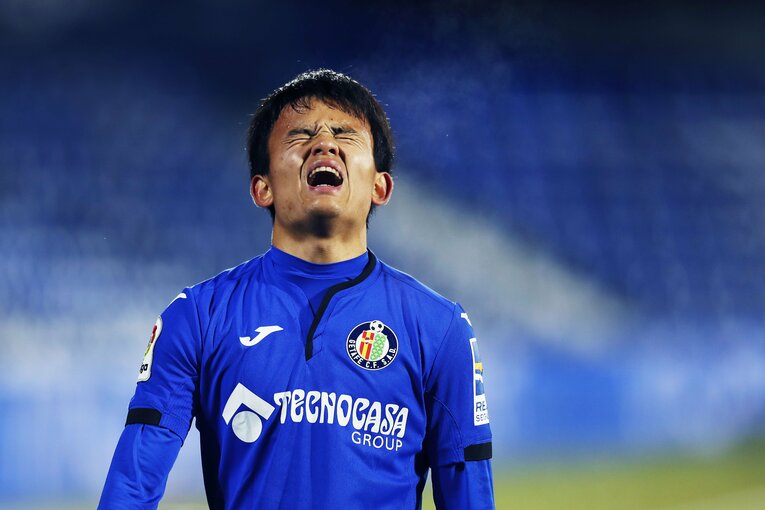 チャンスを相手GKに阻まれ、絶叫した久保建英。しかしこの日のプレーぶりなら、明確な結果を残す日も近いはず