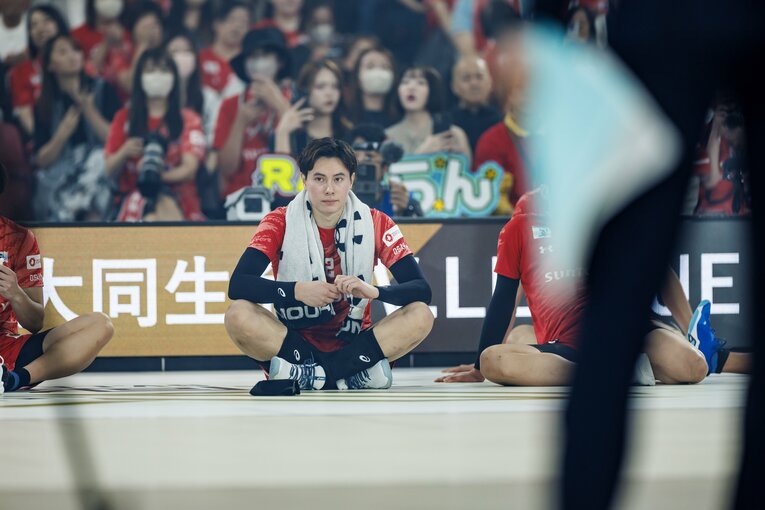 開幕戦で敗れても、前向きな言葉を残していた高橋藍　©︎Kiichi Matsumoto