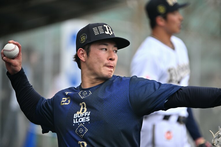 オリックスキャンプで奮闘する吉田輝星　©Hideki Sugiyama