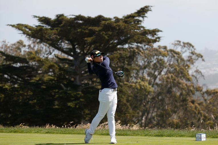 笹生優花のティショット　©︎Getty Images