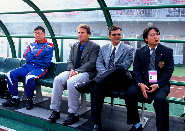 ジーコ、ジョアンカルロス監督ら（1997年）　©︎Kazuaki Nishiyama