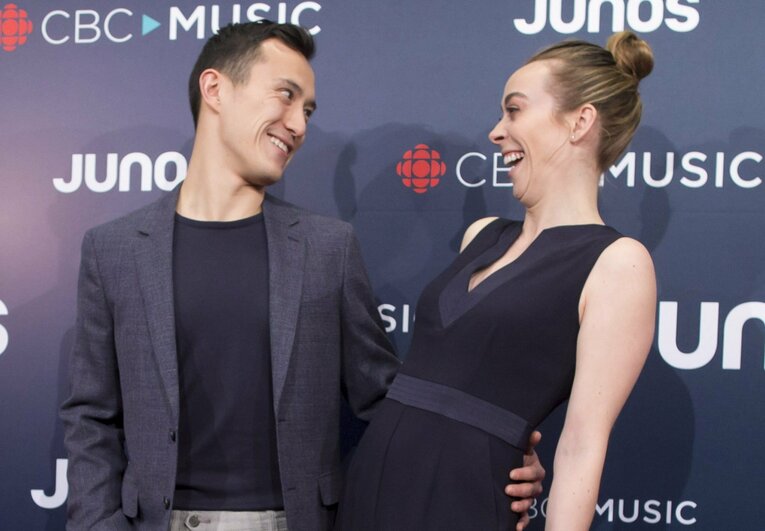 ジュノ―賞のレッドカーペットに登場したパトリック・チャン＆エリザベス・パットナム夫妻　©AFLO