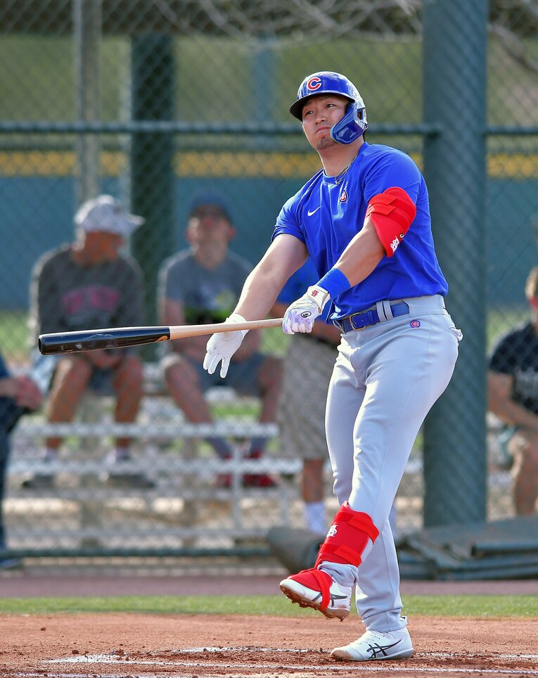 メジャー2年目、体重100キロオーバーに肉体改造した鈴木（2023年2月20日）　©JIJI PRESS