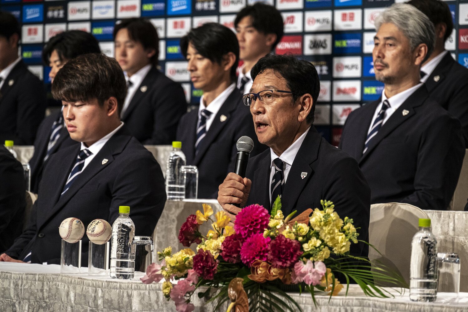 WBC優勝帰国記者会見の様子　©Takuya Sugiyama