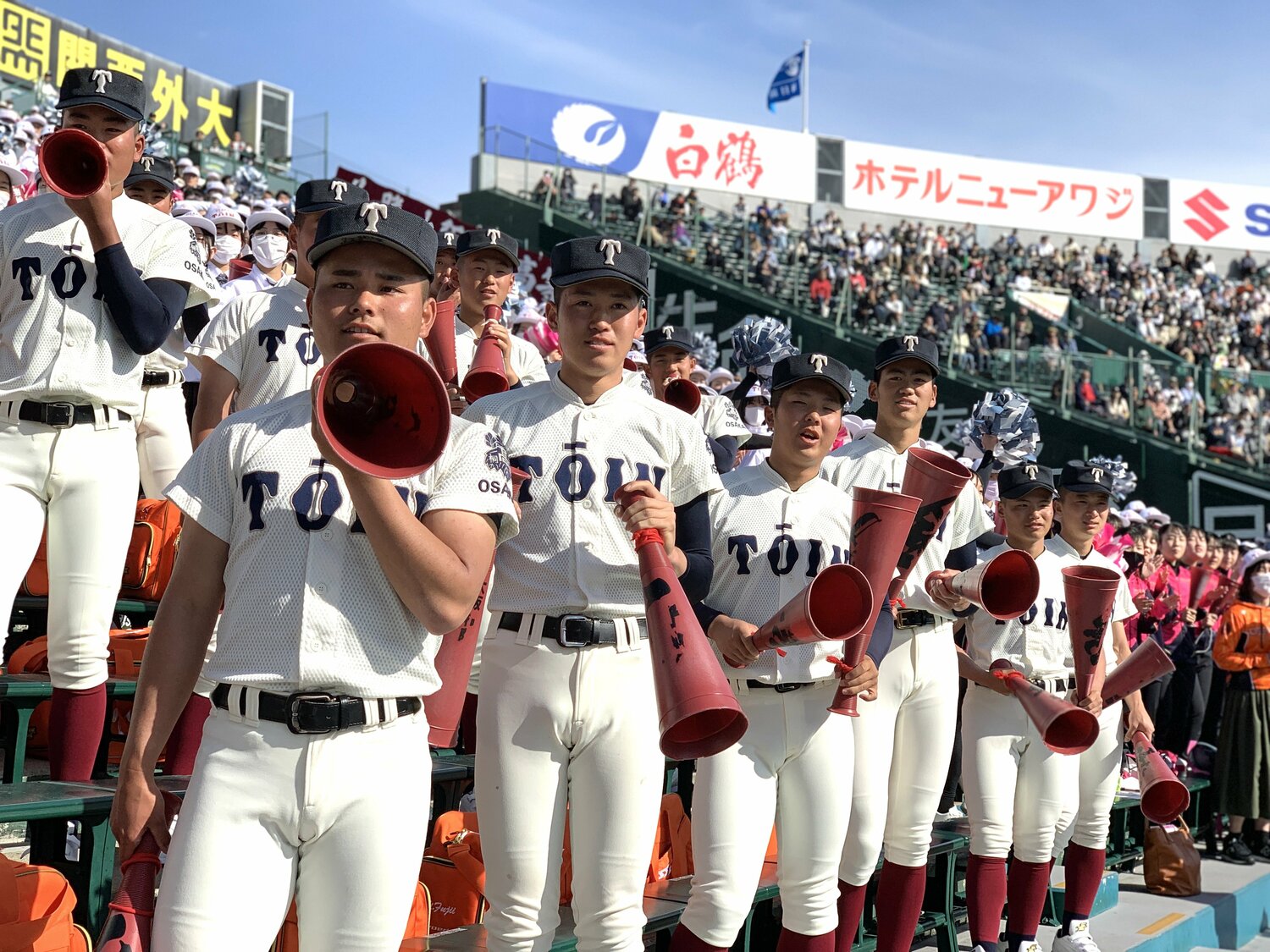 近年、大阪桐蔭のオリジナル曲『You are スラッガー』を採用する学校が多い　 ©Yukiko Umetsu