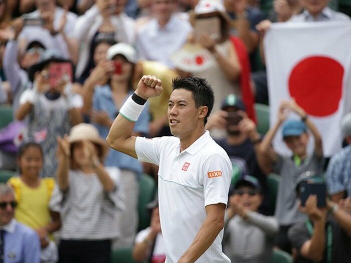 錦織圭がウィンブルドンの芝を攻略。順当なら準々決勝でフェデラー戦。＜Number Web＞ photograph by Hiromasa Mano