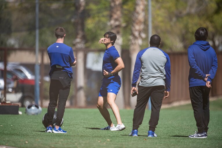 ドジャースのスプリングキャンプ、大谷翔平のトレーニング風景　©Nanae Suzuki