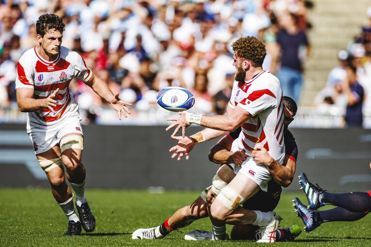 ワーナー・ディアンズ、ジャック・コーネルセン（2023年ラグビーW杯アルゼンチン戦）　©︎Kiichi Matsumoto