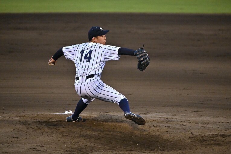 侍ジャパン大学生代表の選考合宿でも好投した渡邉　©Hideki Sugiyama