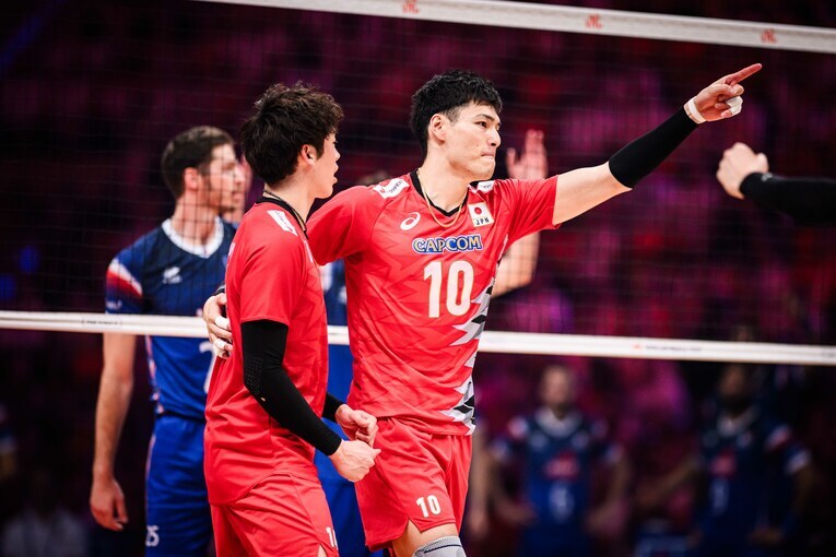 高橋健太郎（VNL決勝フランス戦）©︎Volleyball World