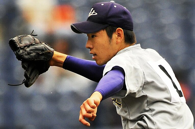 花巻東高のエースは2009年メジャー行きを封印し、西武入団を決断した ／ photograph by IWATE NIPPO/Kyodo News