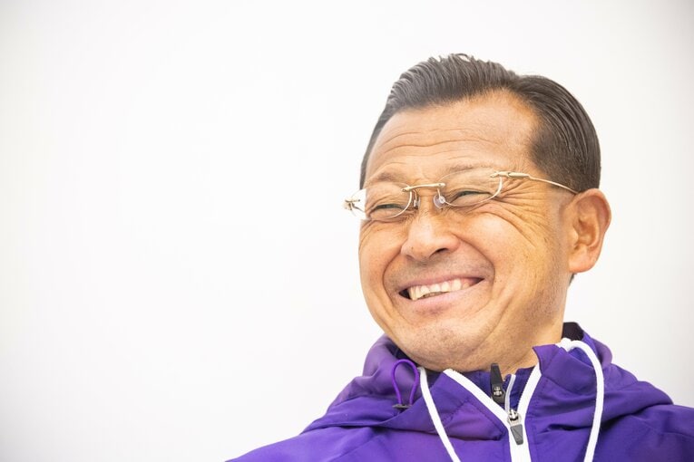 往路後の大八木監督。往路での「子どもたち」の活躍に破顔一笑　©Nanae Suzuki