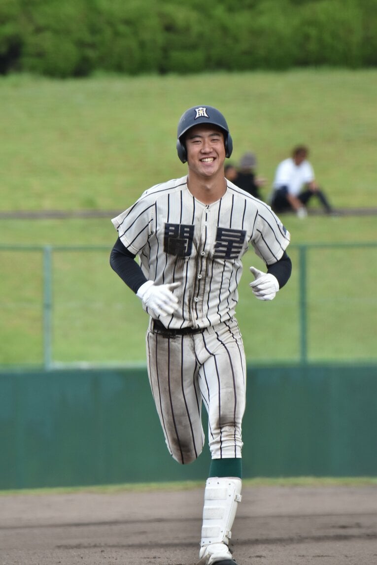 開星高校時代の田部隼人。甲子園出場はならずも「大型ショート」として評価された　©Kota Inoue