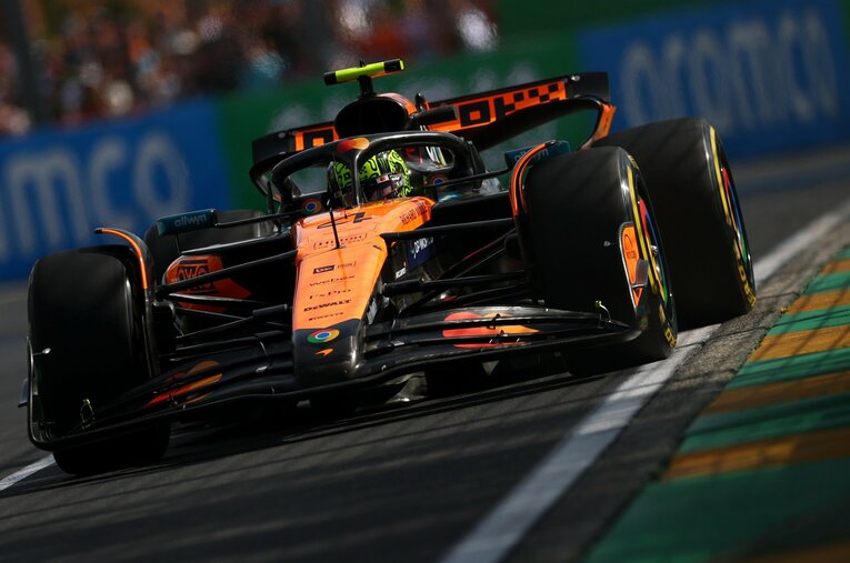 今季の王者候補と目されるノリス（マクラーレン）。金曜のフリー走行2回目ではルクレール（フェラーリ）、僚友のピアストリに次ぐ3番手となるタイムを記録 ／ photograph by Getty Images