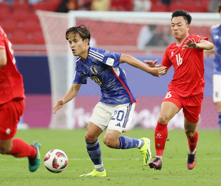 後半途中からのプレーとなった久保建英　©JIJI PRESS