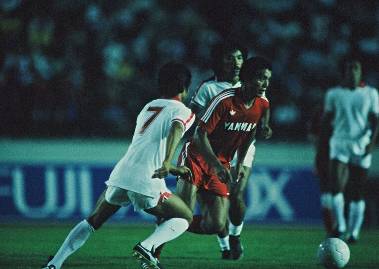 1984年、釜本邦茂・引退試合　©︎BUNGEISHUNJU