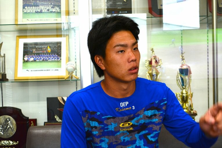 宜野座恵夢はキャッチャー目線で後輩のリードに苦言を呈した　©Takarin Matsunaga