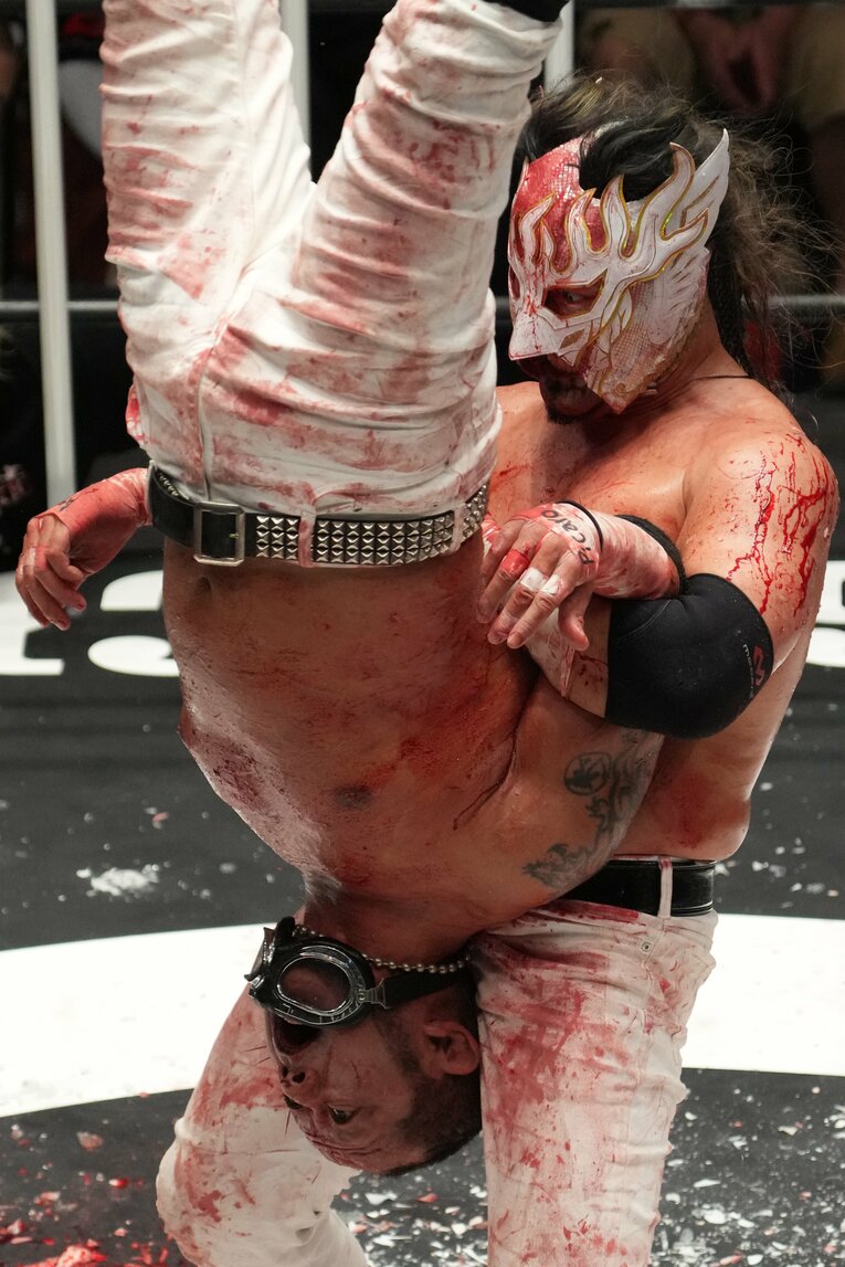 ピンチェ・ロコとリバースタイガードライバーの応酬　©Masashi Hara