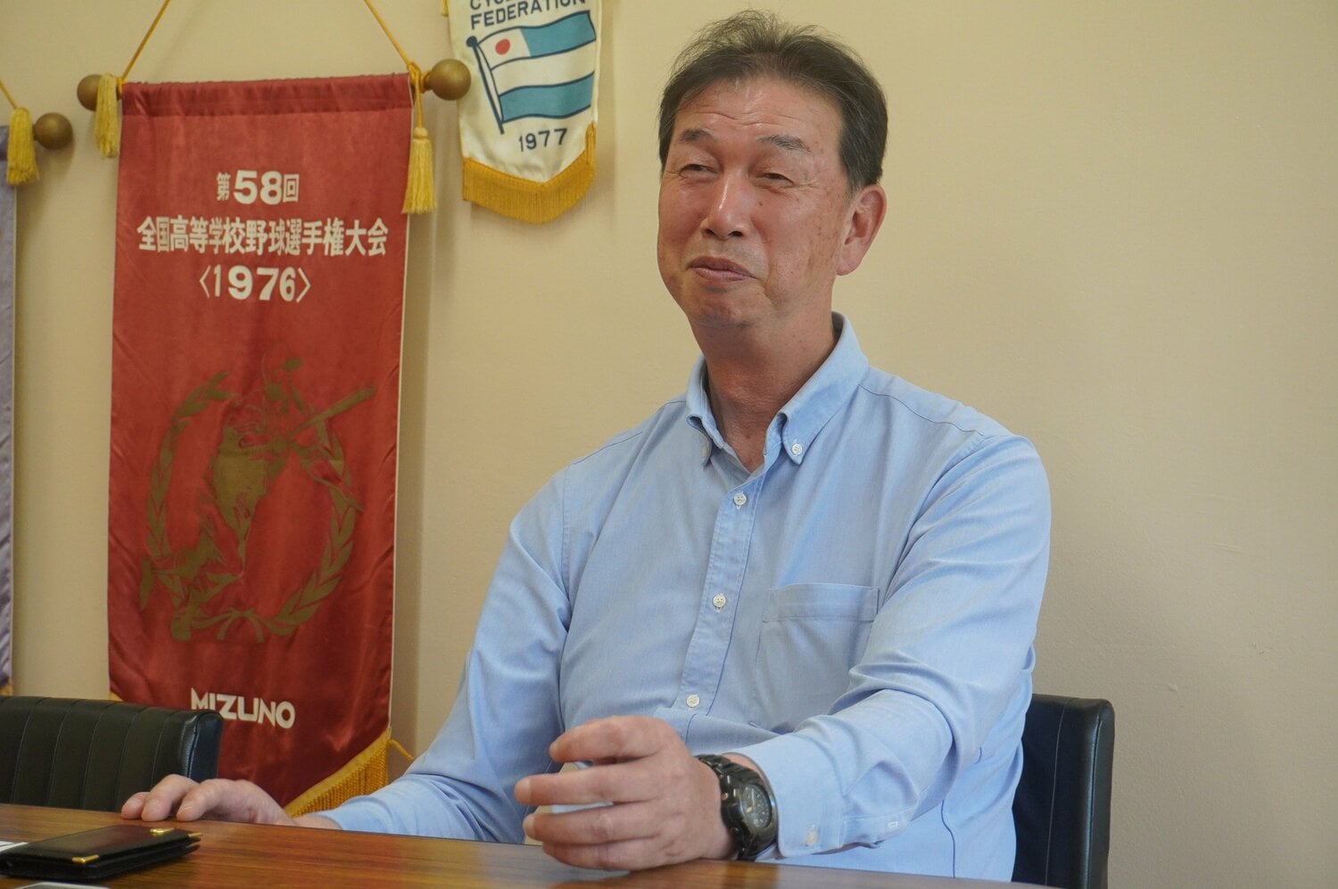 現在は学法石川高を率いる佐々木順一朗監督。1995年～2017年まで仙台育英高監督を務めた