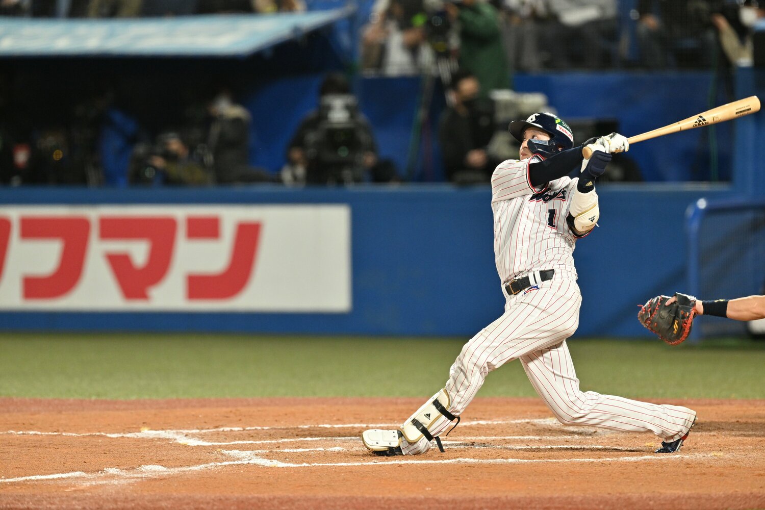 日本シリーズ第2戦の9回裏、内山の同点3ラン後の打席で山田はセンターフライに　©︎Naoya Sanuki