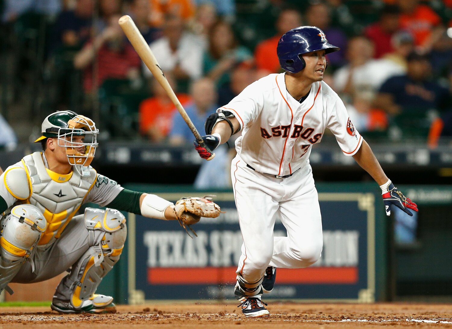 2017年、メジャー5球団目となるアストロズでプレーした青木宣親　©︎Getty Images