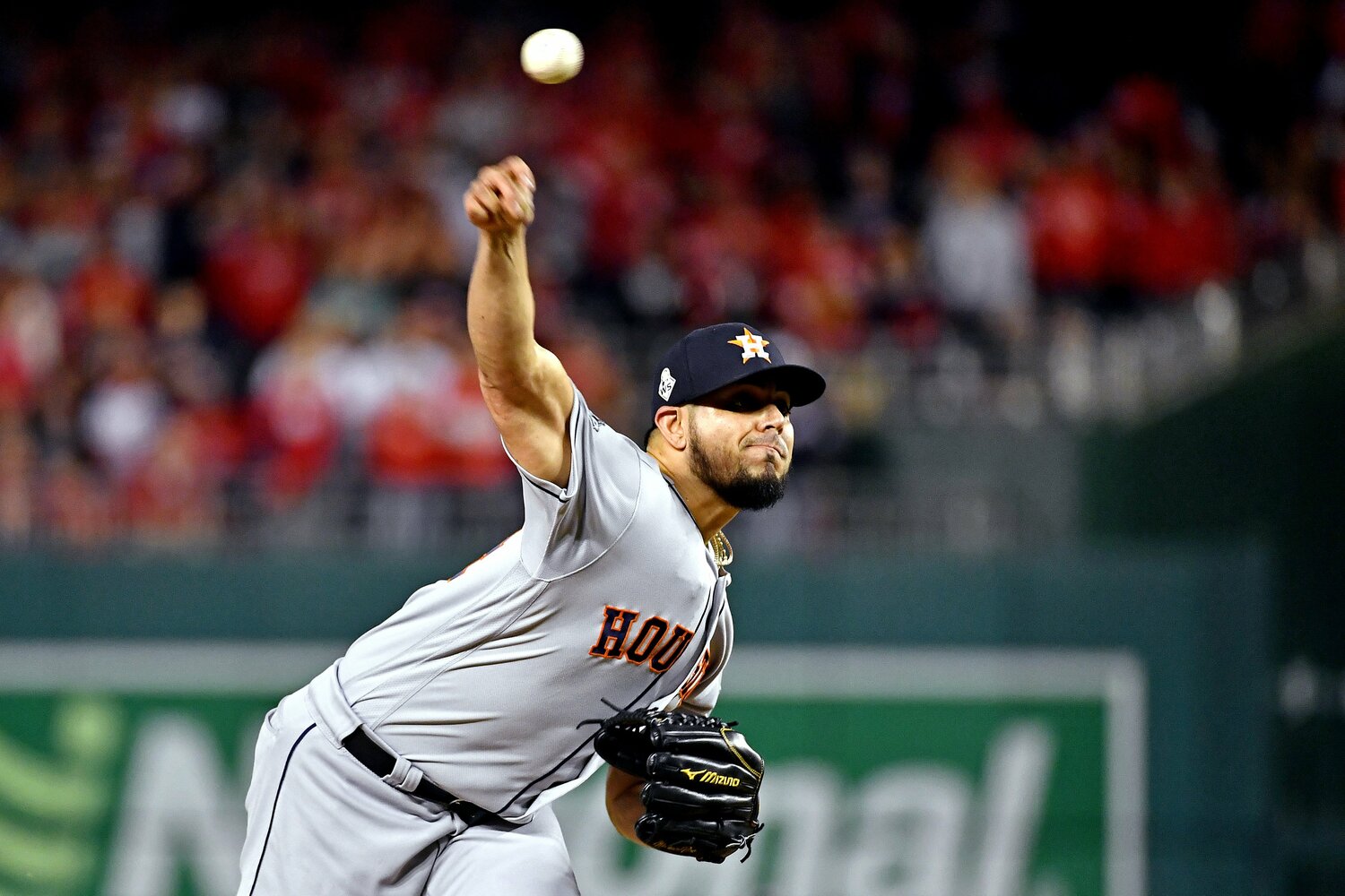 2019年ワールドシリーズのマウンドにも立ったオスナ　©︎USA TODAY Sports/Reuters/AFLO