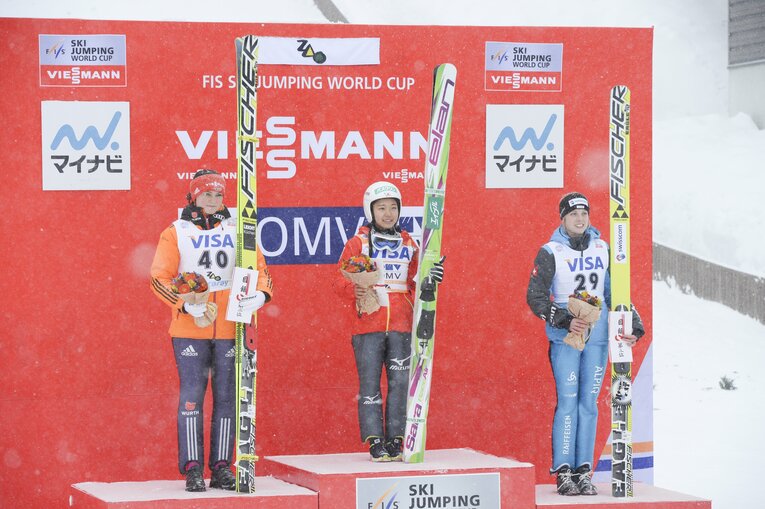 2014年ワールドカップ第9戦（蔵王）で優勝した高梨沙羅　©Asami Enomoto