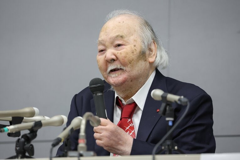 【ひふみんレア写真】2024年の加藤。ギネス記録に認定された際の会見　©JIJI PRESS