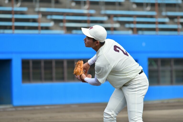 昨秋には日ハムから5位指名を受けた早大学院出身の山縣　©Hideki Sugiyama