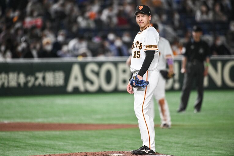 プロデビュー戦でいきなりセーブを上げた巨人・大勢（2022年）©︎Nanae Suzuki