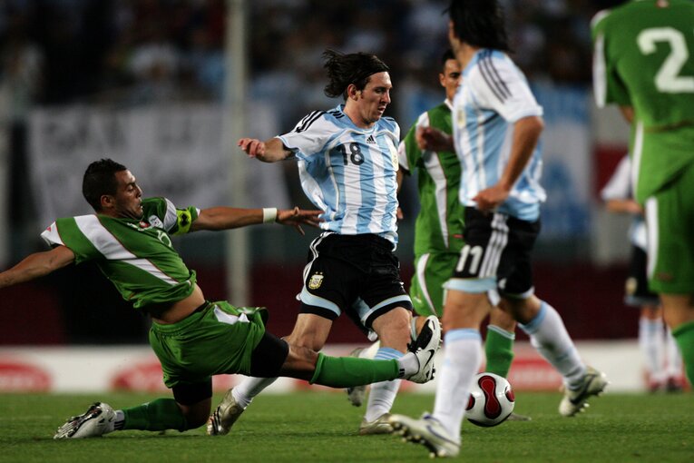 07年6月5日撮影、アルゼンチン代表のメッシ