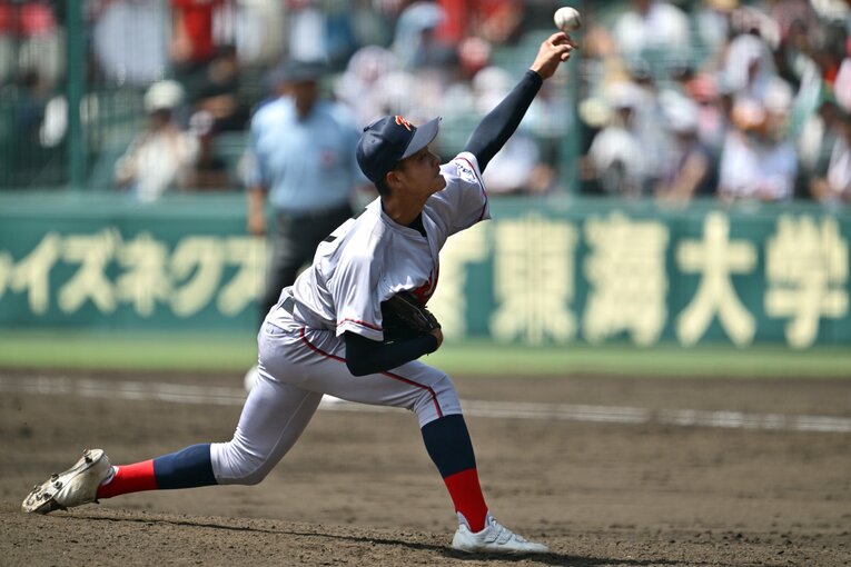 夏の甲子園準決勝、京都国際は5回から西村を投入　©Hideki Sugiyama