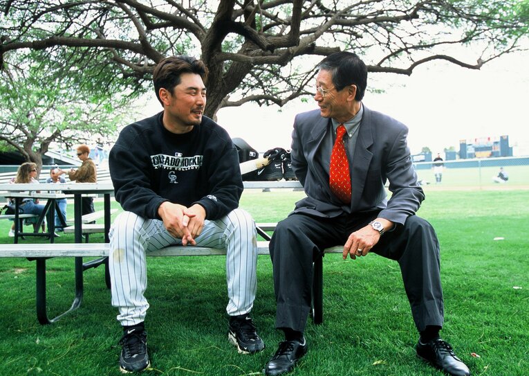 吉井理人と権藤博　©Kazuaki Nishiyama