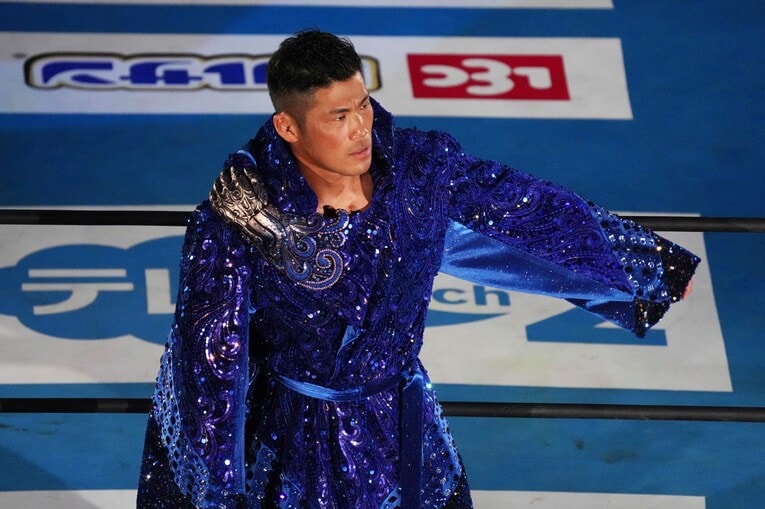 4月8日の両国国技館。試合前のSANADA