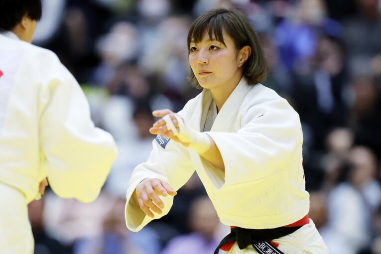 現役最後の試合は2025年4月の皇后盃。無差別で戦われるこの大会、角田さんは3回戦で敗れ、今年1月に現役引退を表明した　©AFLO