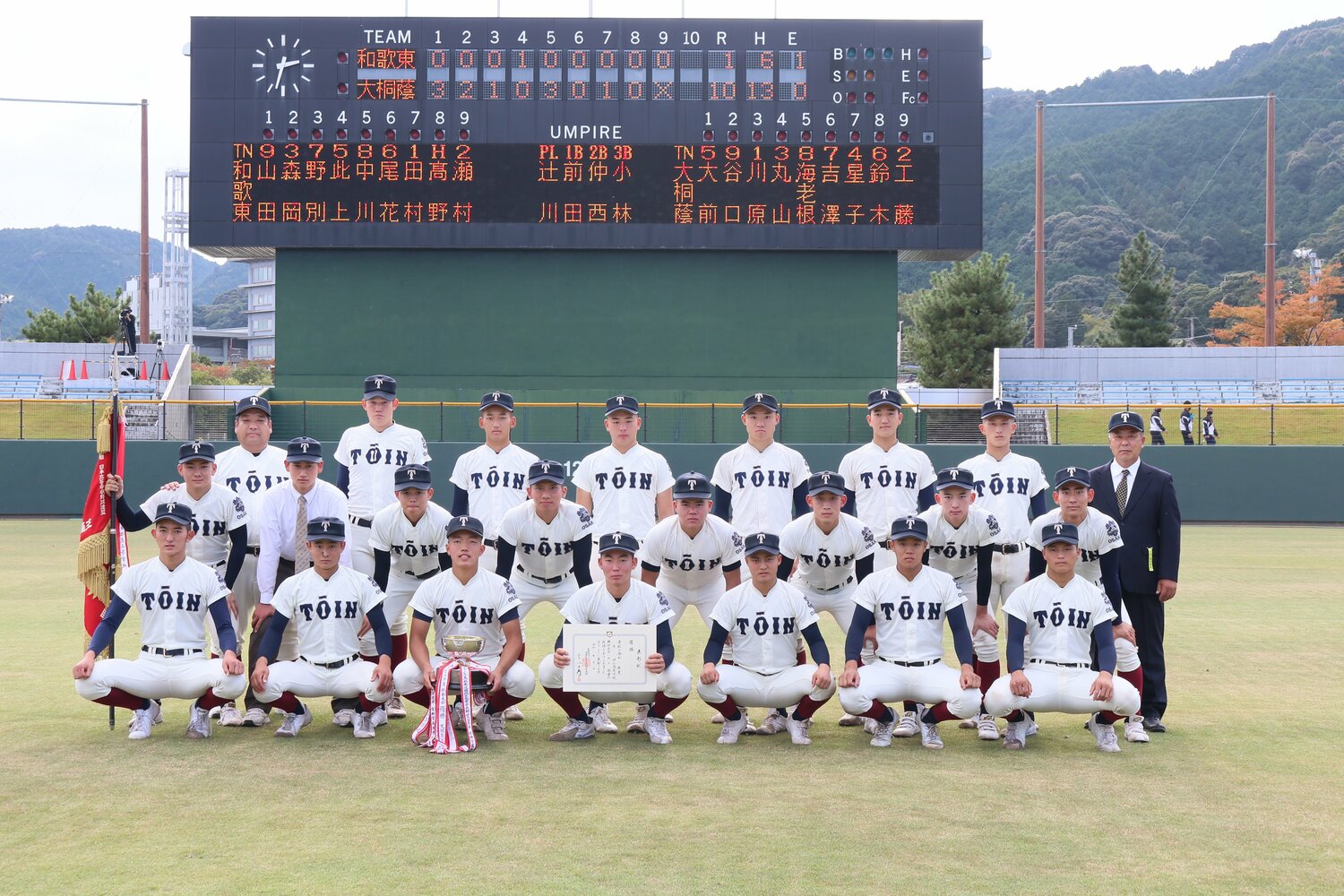 米原監督が驚いたグラウンド外での行動を見せた大阪桐蔭（連盟提供）