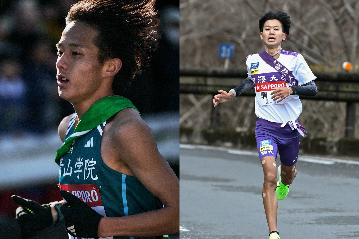 関脇にはそれぞれ8区と6区のスペシャリストとして活躍した、青学大の塩出（左）と駒大の伊藤（右）！　©Yuki Suenaga(L)/Nanae Suzuki(R)