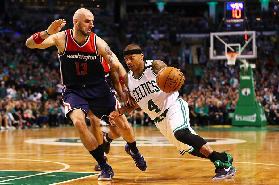 NBAプレイオフベスト8が激アツに！ セルティックス対ウィザーズに大注目。＜Number Web＞ photograph by Maddie Meyer/Getty Images
