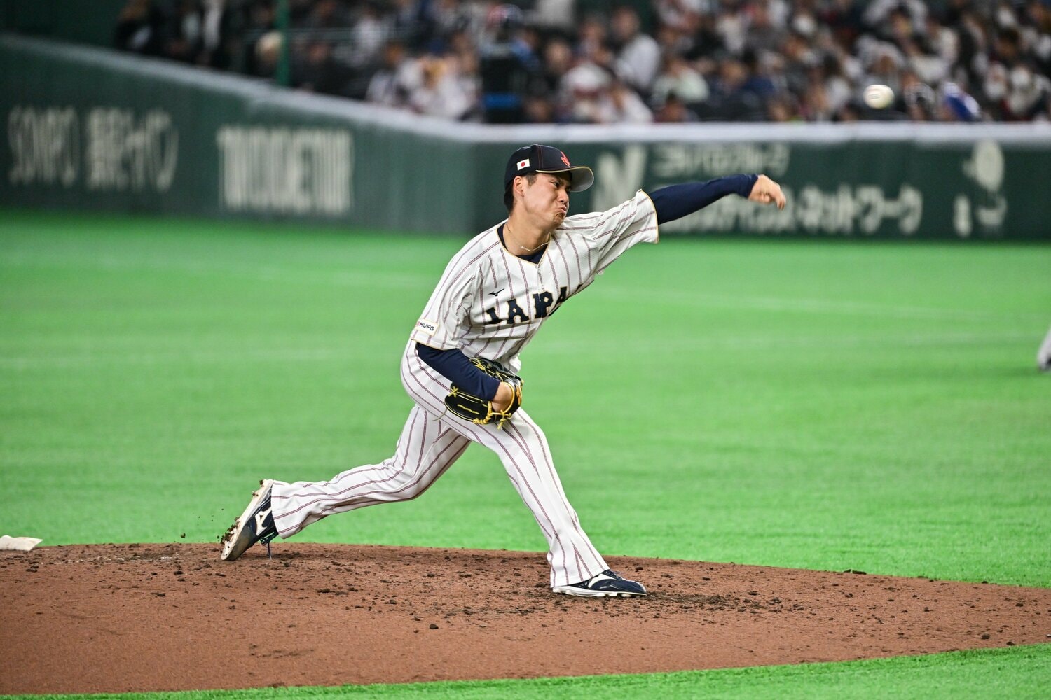 チェコ戦で圧巻の5者連続奪三振を記録した金丸夢斗 ©️Nanae Suzuki