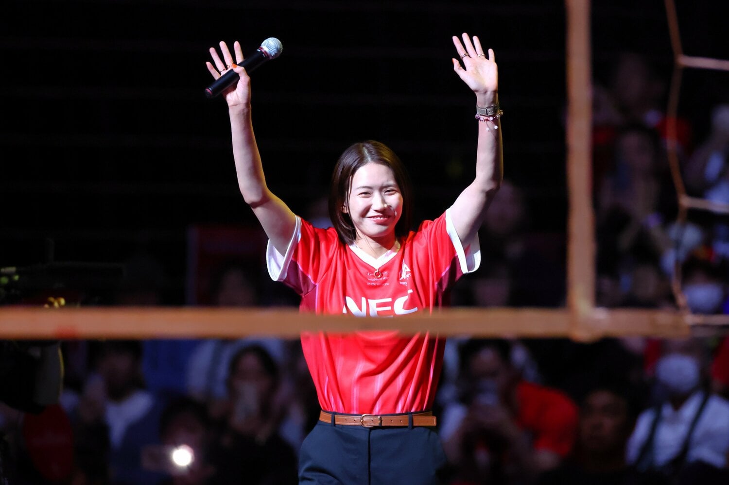 2024年8月に現役引退した古賀紗理那さん。写真は同年10月の引退セレモニーの様子　©︎Naoki Nishimura/AFLO SPORT