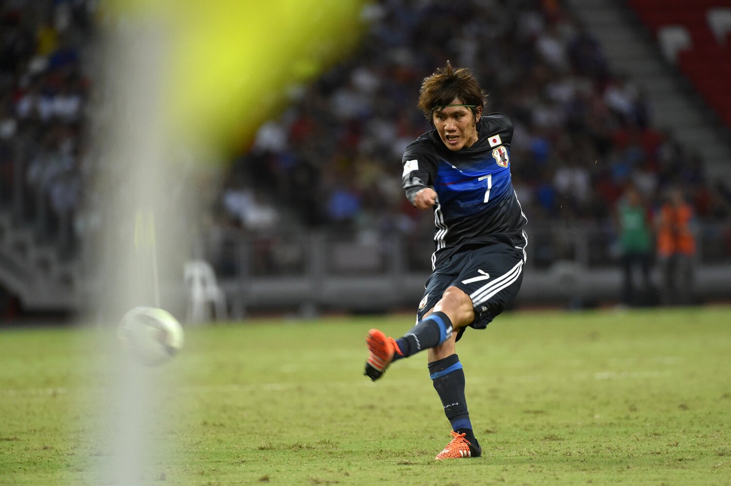 15年、ロシアW杯予選でハリルジャパンの一員として　©︎Takuya Sugiyama