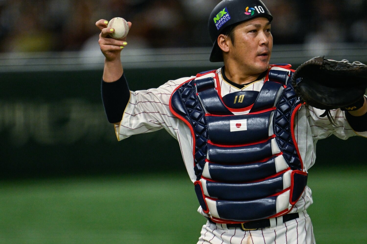 かつてのチームメートの甲斐とはWBCの舞台で再会を果たした　©︎Nanae Suzuki