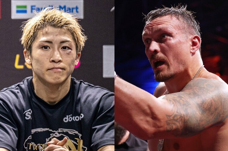 現在のボクシング界でパウンド・フォー・パウンドの1位を争っている井上尚弥とオレクサンドル・ウシク ／ photograph by (L)Takuya Sugiyama / (R)Getty Images