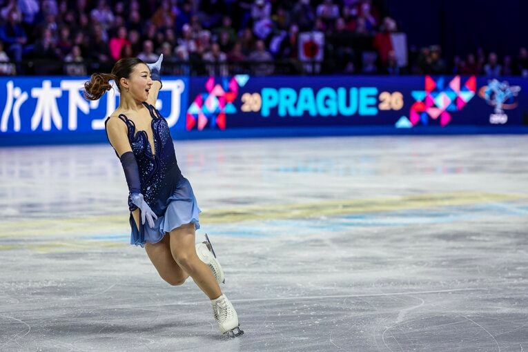 最後の世界選手権。坂本にはSPの段階から大きな声援が飛んでいた　©Getty Images