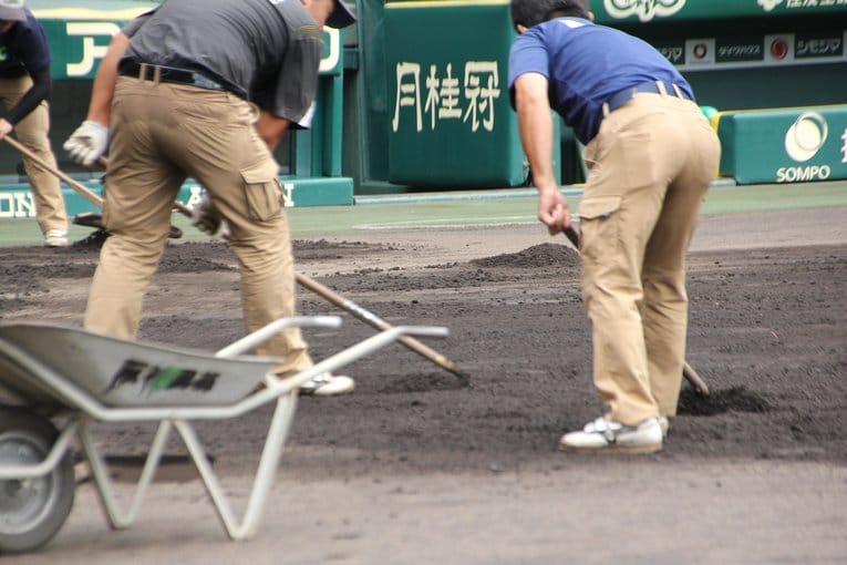 「阪神園芸は神整備だし神対応なのか…」 前夜は雨→甲子園での試合当日朝に《職人の技》をじっくり見せてくれた(18)