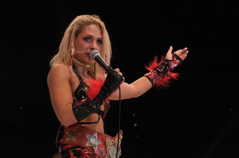 昨年末の大会でワールド・オブ・スターダム新王者に輝いたジュリア ／ photograph by Norihiro Hashimoto