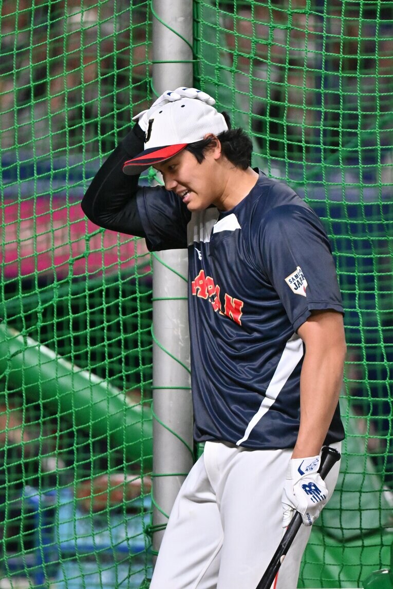 フリーバッティングに臨んだ大谷　©Hideki Sugiyama