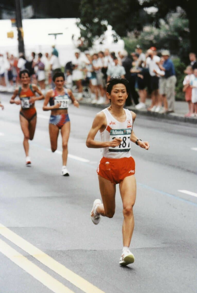有森裕子。1996年アトランタ五輪のレース　©JMPA